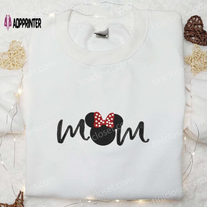 Disney Mom Minnie Mouse Embroidered Shirt & Hoodie: Perfect Mother’s Day Gift Idea