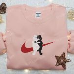 Monokuma x Nike Swoosh Anime Hoodie Danganronpa & Nike Inspired Embroidered Shirts