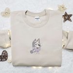 Bluey Cartoon Embroidered Hoodie & Muffin Shirt: Best Gift Idea for Kids Shop Now!