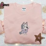 Bluey Cartoon Embroidered Hoodie & Muffin Shirt: Best Gift Idea for Kids Shop Now!