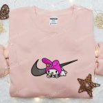 My Melody x Nike Swoosh Embroidered Shirt Hello Kitty Cartoon Hoodie Nike Inspired Sweatshirt