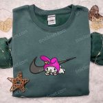 My Melody x Nike Swoosh Embroidered Shirt Hello Kitty Cartoon Hoodie Nike Inspired Sweatshirt