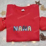 Nana Embroidered Shirt & Bluey Cartoon Hoodie: Perfect Mother’s Day Gift Idea