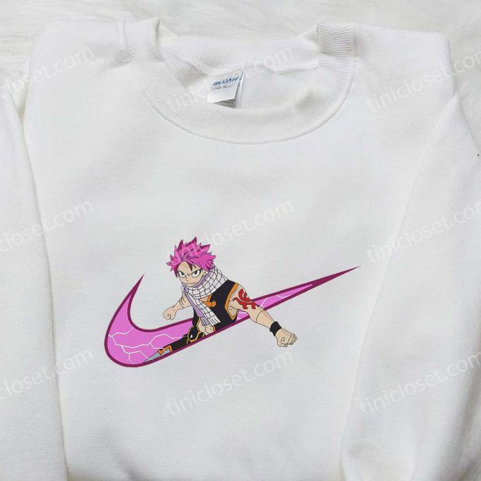 Natsu Dragneel x Nike Embroidered Hoodie & Fairy Tail Shirt – Nike Inspired Trendy Apparel