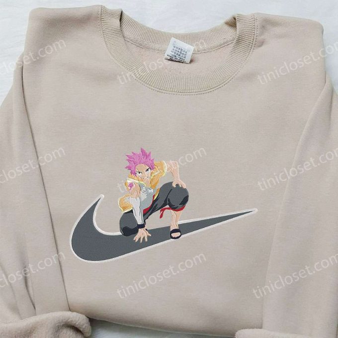 Natsu Dragneel x Nike Swoosh Anime Hoodie: Fairy Tail & Inspired Embroidered Shirt