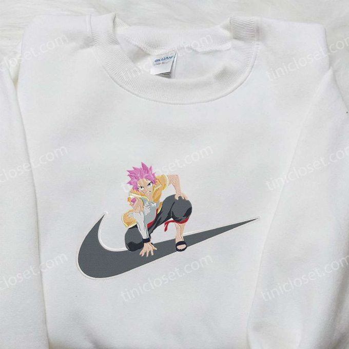 Natsu Dragneel x Nike Swoosh Anime Hoodie: Fairy Tail & Inspired Embroidered Shirt