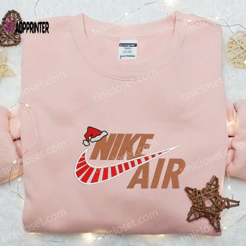 Shop Nike Air Christmas Logo Embroidered Shirt Hoodie & Sweatshirt – Festive Nike Inspired Apparel