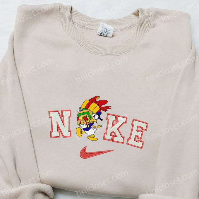 Nike x Donald Duck Christmas Embroidered Sweatshirt: Best Gift Ideas with Walt Disney Christmas Shirt