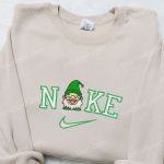 Nike Christmas x Gnome Laughing Sweatshirt: Best Movie Embroidered Shirt for Unique Christmas Gift Ideas