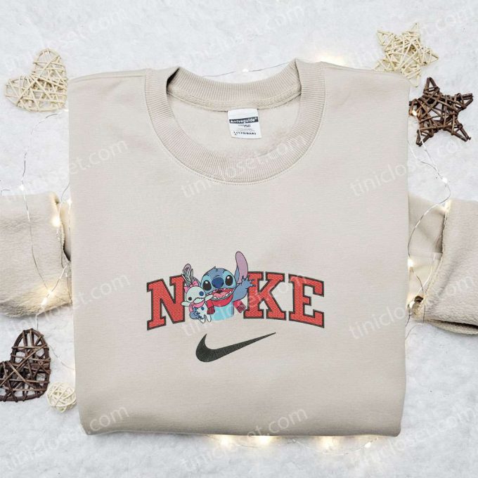 Nike Christmas x Stitch Sweatshirt: Disney Movie Embroidered Shirt – Best Gift Ideas