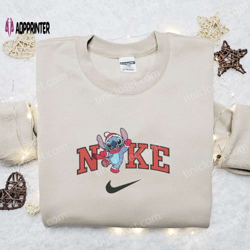 Nike Christmas x Stitch Snowman Embroidered Sweatshirt: Walt Disney Characters Shirt – Best Christmas Gift Ideas