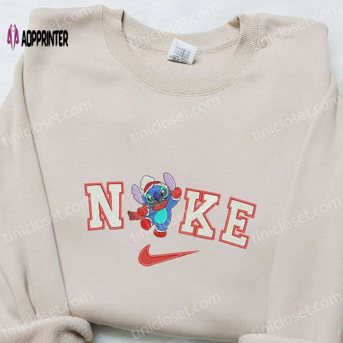 Nike Christmas x Stitch Embroidered Sweatshirt Disney Shirt Best Gift Ideas