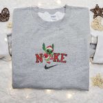 Nike Christmas x Stitch on Grinch Embroidered Sweatshirt – Festive Movie Shirt Perfect Gift Idea