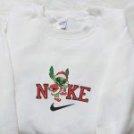 Nike Christmas x Stitch on Grinch Embroidered Sweatshirt – Festive Movie Shirt Perfect Gift Idea