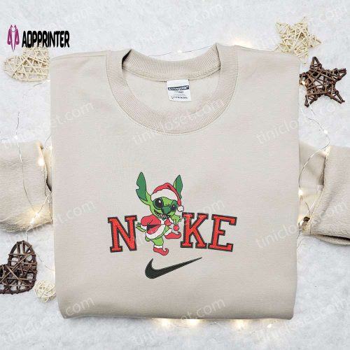 Nike Christmas x Stitch Sam Embroidered Sweatshirt: Movie Christmas Shirt Best Gift Ideas