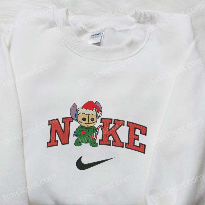 Nike Christmas x Stitch Sam Embroidered Sweatshirt: Movie Christmas Shirt Best Gift Ideas