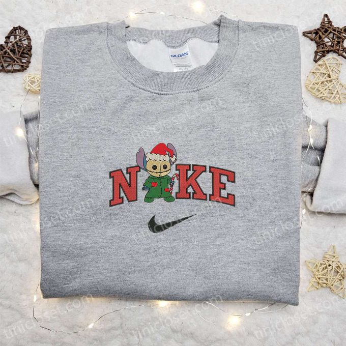 Nike Christmas x Stitch Sam Embroidered Sweatshirt: Movie Christmas Shirt Best Gift Ideas