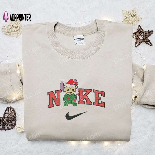 Nike Christmas x Stitch Sam Embroidered Sweatshirt: Movie Christmas Shirt Best Gift Ideas