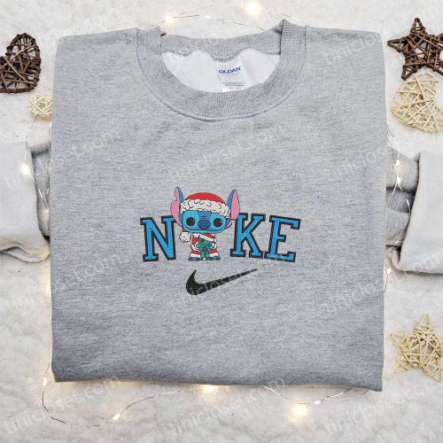 Nike Christmas x Stitch Santa and Scrump Sweatshirt – Movie Embroidered Shirt Best Gift Ideas