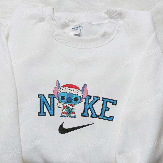 Nike Christmas x Stitch Santa and Scrump Sweatshirt – Movie Embroidered Shirt Best Gift Ideas