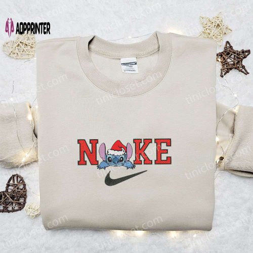 Nike Christmas x Stitch Embroidered Sweatshirt Disney Shirt Best Gift Ideas