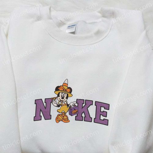 Nike Halloween x Elegant Minnie Mouse Sweatshirt: Disney Characters Embroidered Shirt – Best Halloween Gift Ideas