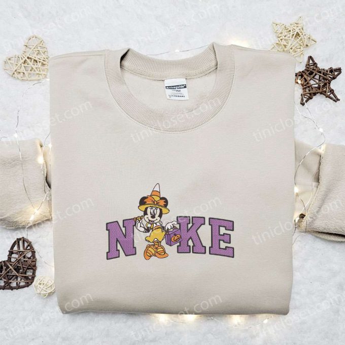 Nike Halloween x Elegant Minnie Mouse Sweatshirt: Disney Characters Embroidered Shirt – Best Halloween Gift Ideas