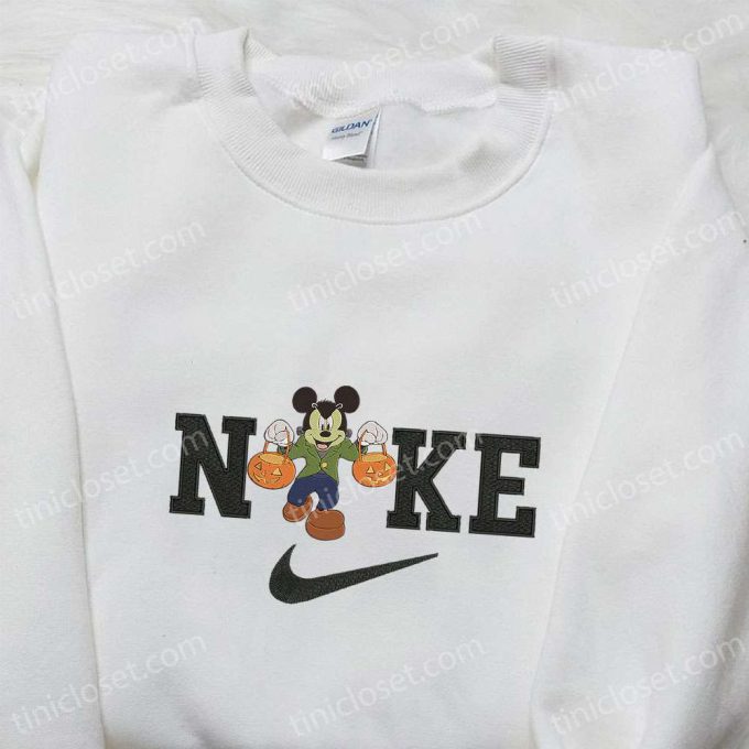 Nike Halloween x Mickey Frankenstein Embroidered Sweatshirt: Best Disney Characters Shirt Perfect Halloween Gift