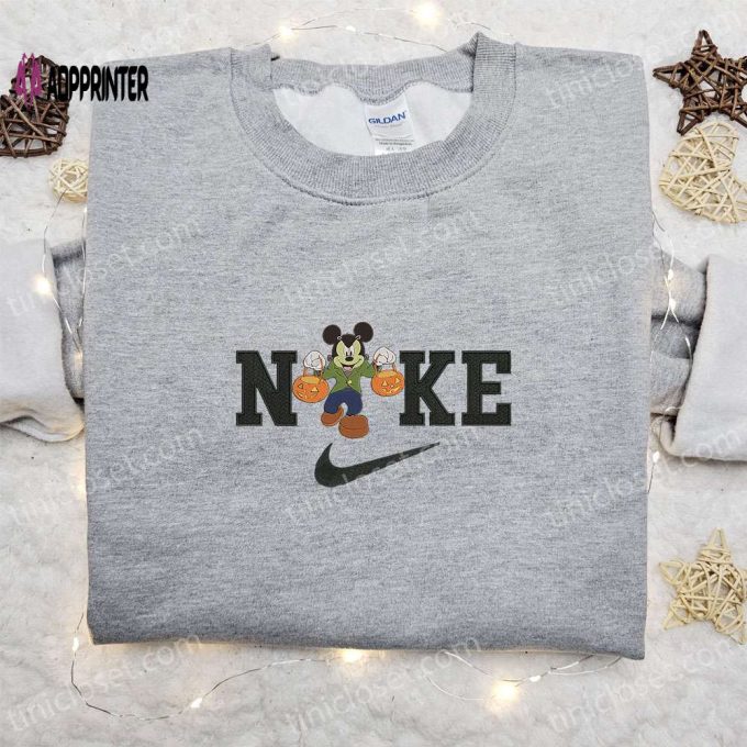 Nike Halloween x Mickey Frankenstein Embroidered Sweatshirt: Best Disney Characters Shirt Perfect Halloween Gift