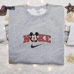 Nike Halloween x Mickey Head Dracula Laughing Sweatshirt: Best Disney Characters Embroidered Shirt for Halloween