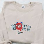 Nike x Ariel Pennywise Halloween Embroidered Shirt: Disney Cartoon & Nike Inspired Design