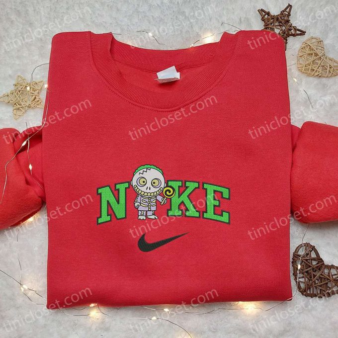 Nike x Baby Barrel Hoodie: Nightmare Before Christmas Characters Embroidered Sweatshirt & Nike Inspired T-shirt