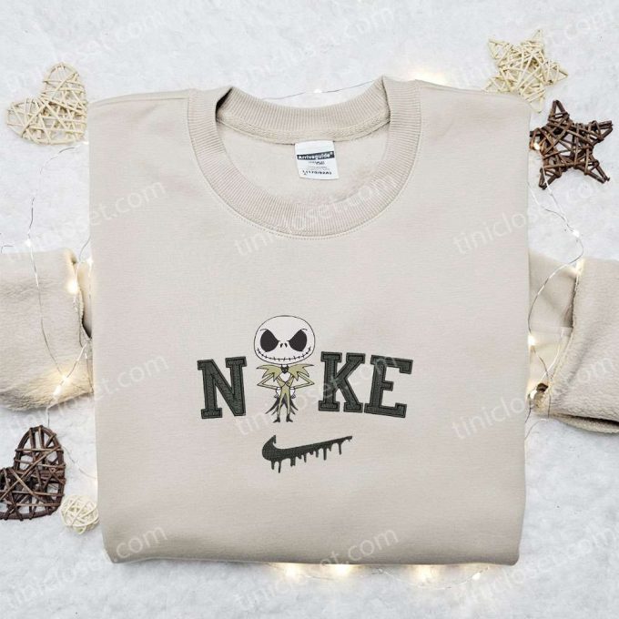 Nike x Baby Jack Skellington Embroidered Hoodie Nightmare Before Christmas T-shirt Nike Inspired Sweatshirt