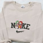 Nike x Baby Joker & Pennywise Embroidered Shirt: Horror Movie Characters Perfect Halloween Gifts