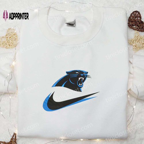 Nike x Carolina Panthers Embroidered T-shirt & Hoodie: NFL Sports Inspired Apparel