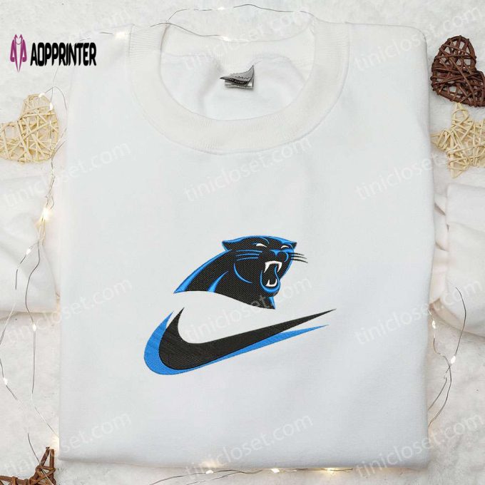 Nike x Carolina Panthers Embroidered Hoodie T-shirt & Sweatshirt: NFL Sports Inspired Collection