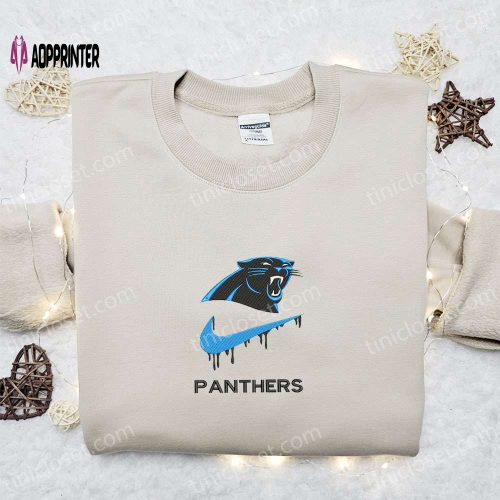 Nike x Carolina Panthers Embroidered Hoodie T-shirt & Sweatshirt: NFL Sports Inspired Collection