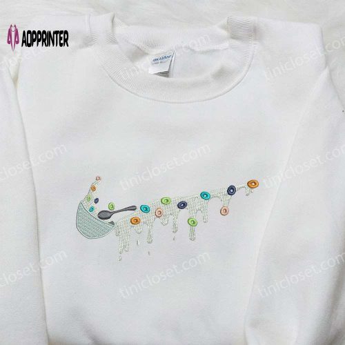 Custom Nike Embroidered Sweatshirt & Shirt: Cereal Bowl & Favorite Foods Designs