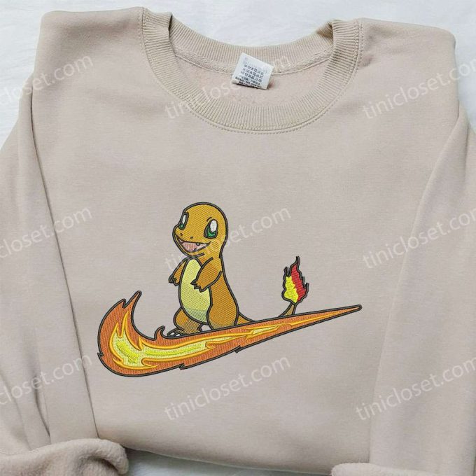 Nike x Charmander Stand Embroidered Shirt – Pokemon Custom Design