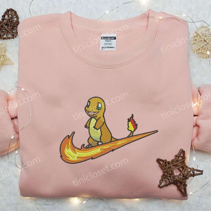 Nike x Charmander Stand Embroidered Shirt – Pokemon Custom Design