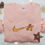 Nike x Charmander Swoosh Embroidered Shirt – Custom Pokemon Tee