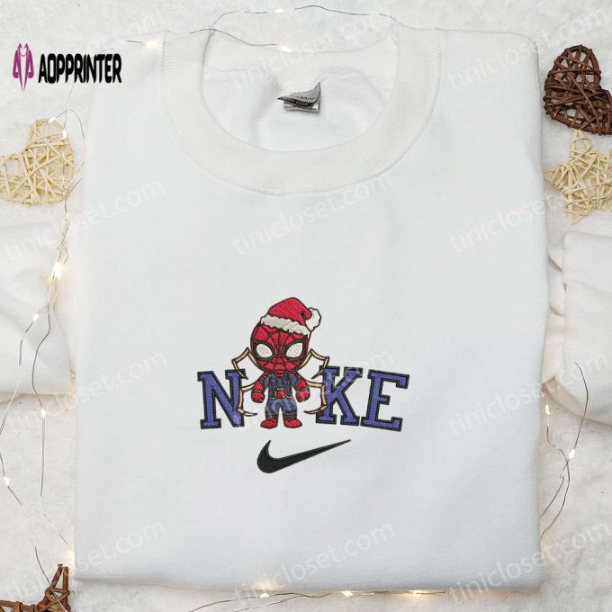 Nike x Chibi Spider-Man Santa Claus Shirt & Hoodie: Festive Family Christmas Gifts