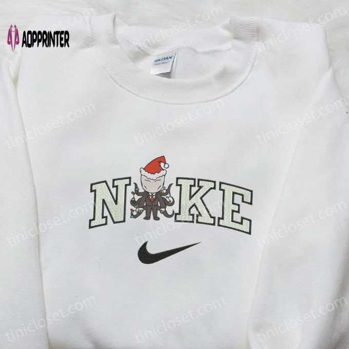 Nike x Christmas Chibi Slender-Man Embroidered Shirt – Spirit Halloween T-Shirt Best Gifts for Family