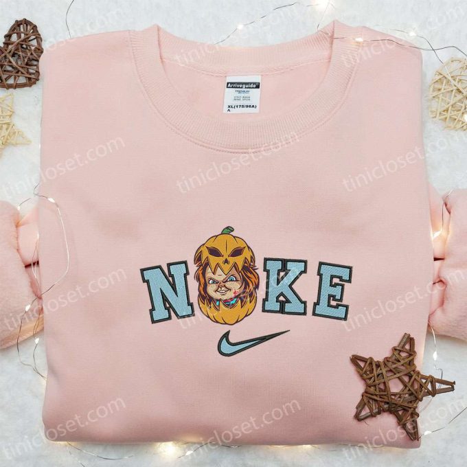 Nike x Chucky Inside Pumpkin Embroidered Shirt – Childs Play Horror Movies Killer – Custom Nike