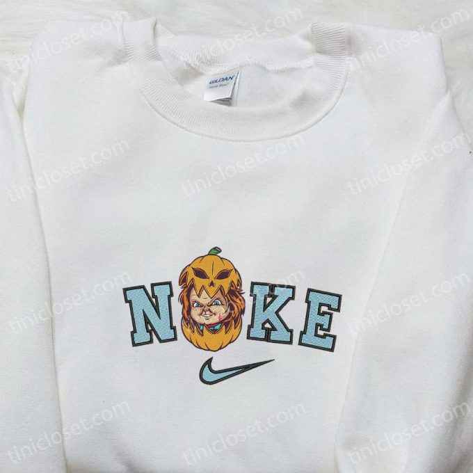 Nike x Chucky Inside Pumpkin Embroidered Shirt – Childs Play Horror Movies Killer – Custom Nike