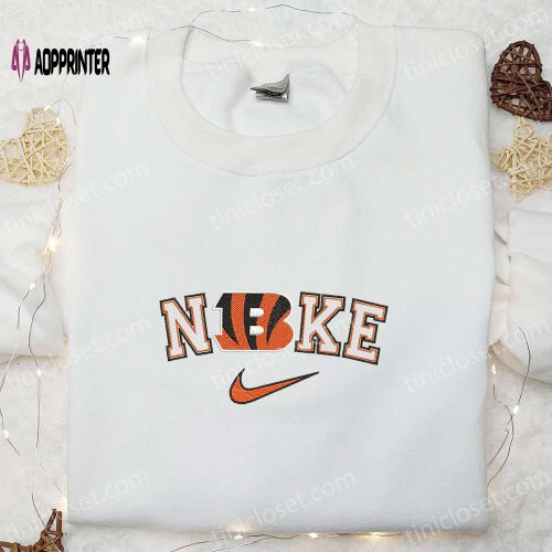 Cincinnati Bengals Nike Embroidered Hoodie & T-shirt: NFL Sports Gear with Custom Designs