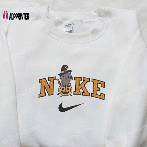 Nike x Cute Cat Pumpkin Halloween Hoodie Sweatshirt T-shirt: Spooky Embroidered Apparel