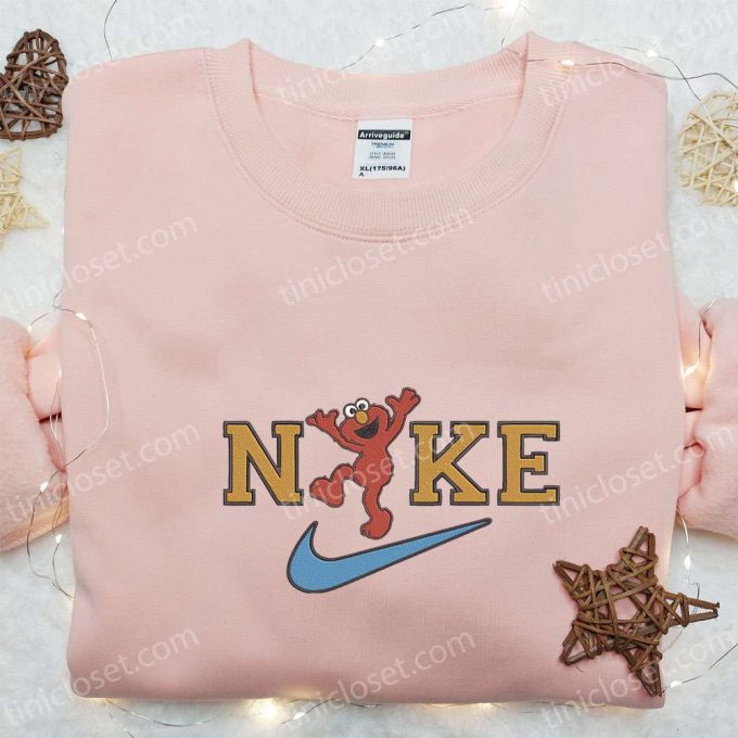 Nike x Elmo Embroidered Sweatshirt: Sesame Street Cartoon Shirt Perfect Gift