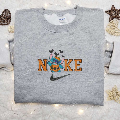 Spooktacular Nike x Halloween Pumpkin Stitch Hoodie with Disney Characters – Custom Embroidered Sweatshirt