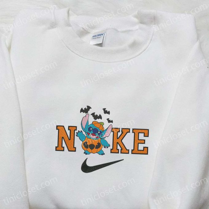 Spooktacular Nike x Halloween Pumpkin Stitch Hoodie with Disney Characters – Custom Embroidered Sweatshirt